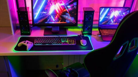 Setup gaming avec lumières led