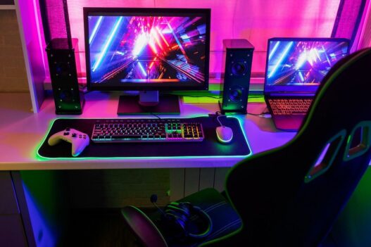 Setup gaming avec lumières led