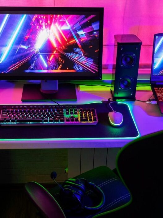 Setup gaming avec lumières led